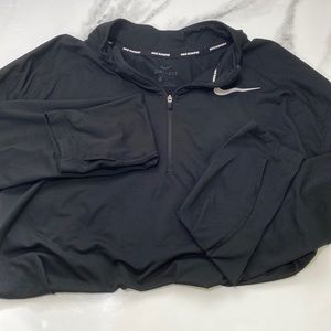 Nike running dry fit 1/4 zip breathable back L